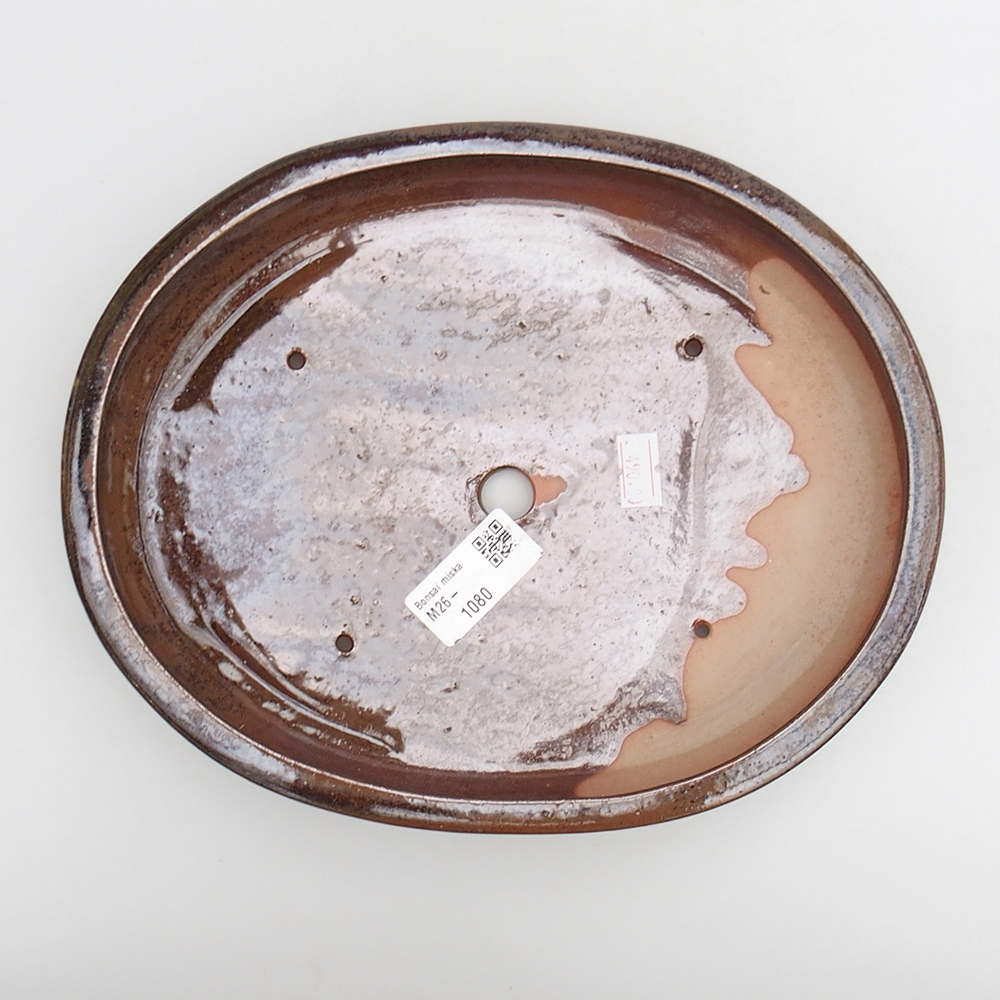 Ciotola per bonsai in ceramica 24 x 19,5 x 4 cm, marrone