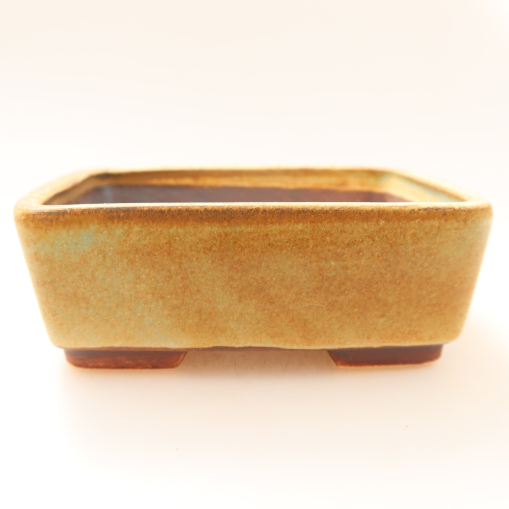 Vaso da bonsai in ceramica 10 x 8 x 3,5 cm, colore verde