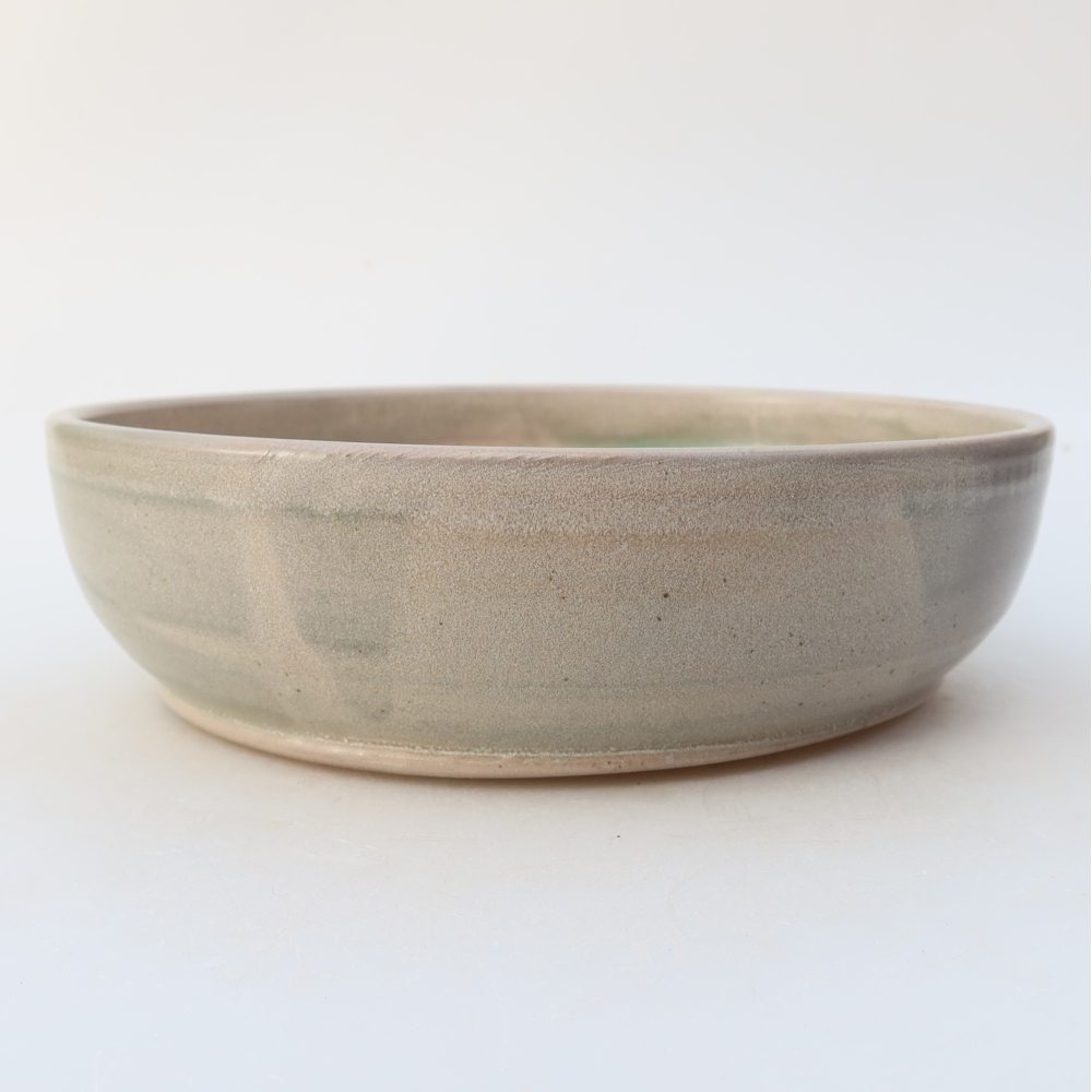 Ciotola per bonsai in ceramica 20,5 x 20,5 x 6 cm, colore beige