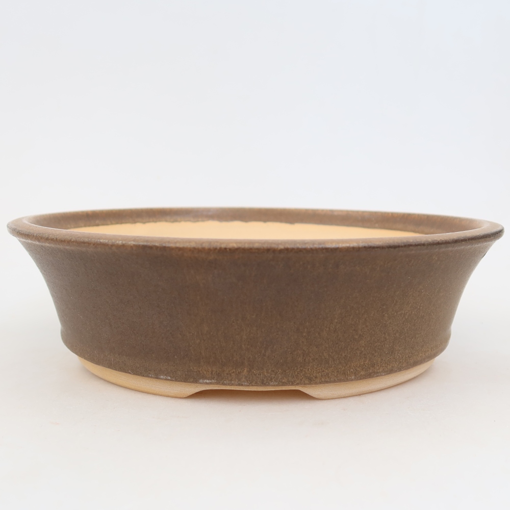 Vaso da bonsai in ceramica 24 x 24 x 6,5 cm, colore marrone