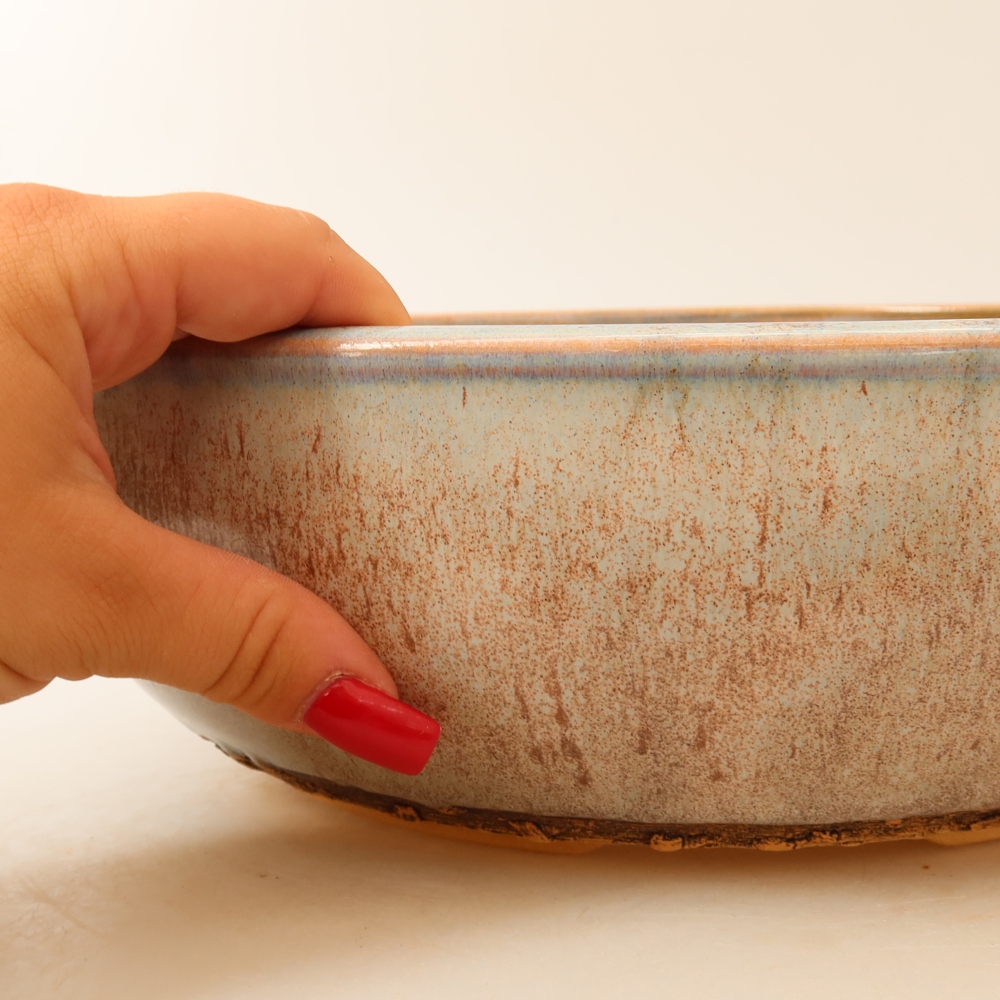 Vaso da bonsai in ceramica 28 x 28 x 8 cm, colore blu