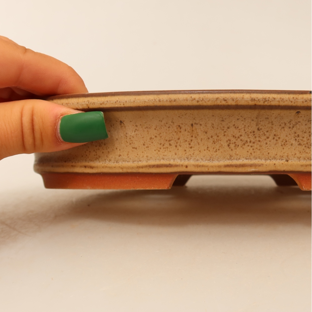 Ciotola in ceramica  21 x 14,5 x 3,5 cm, colore beige