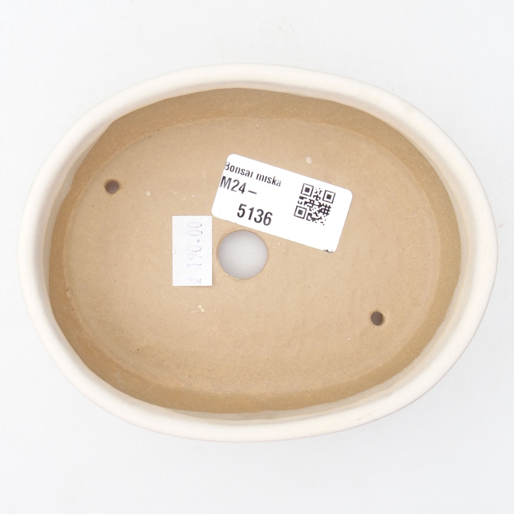 Ciotola per bonsai in ceramica 12,5 x 10 x 3,5 cm, colore beige