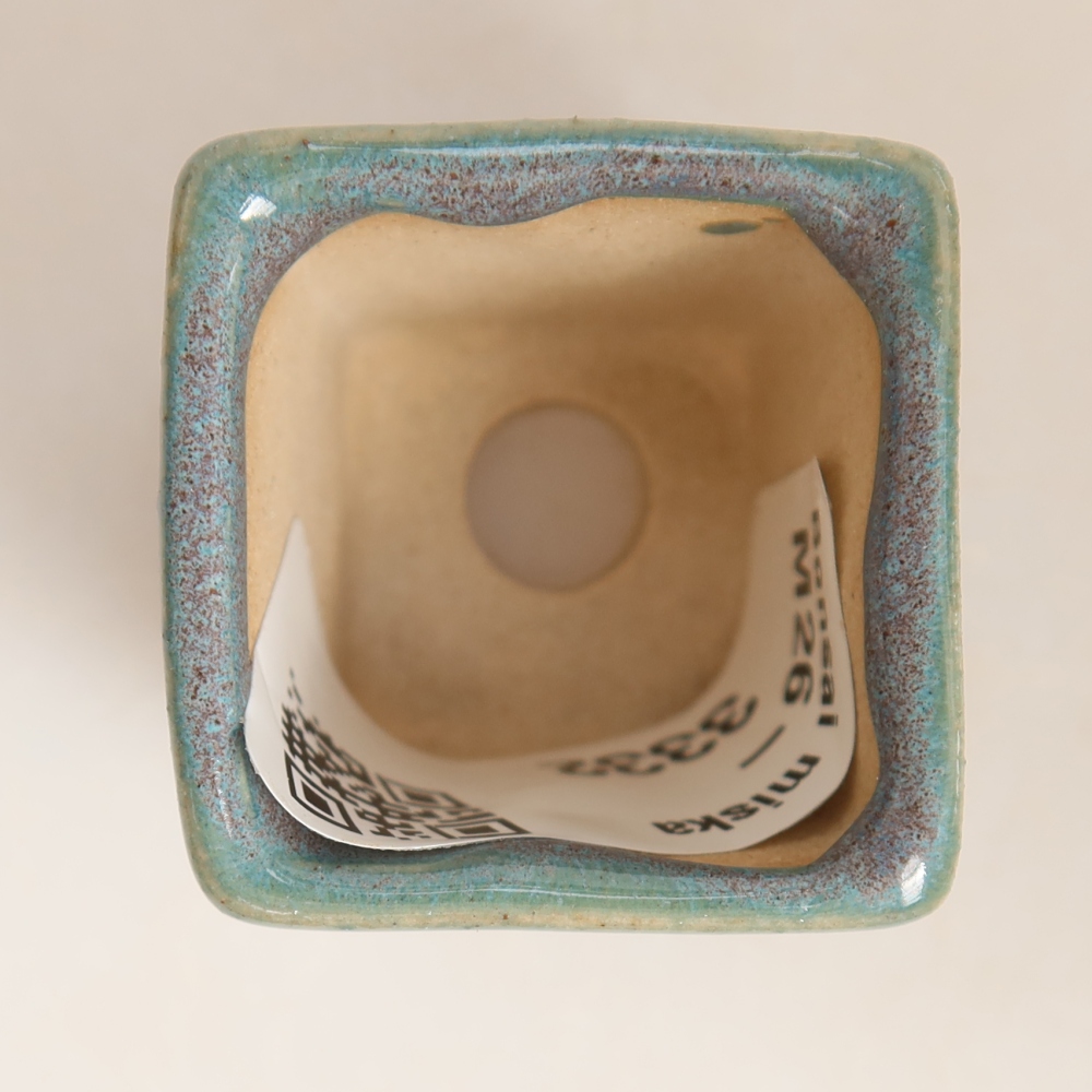 Vaso in ceramica per bonsai 3 x 3 x 3,5 cm, colore grigio