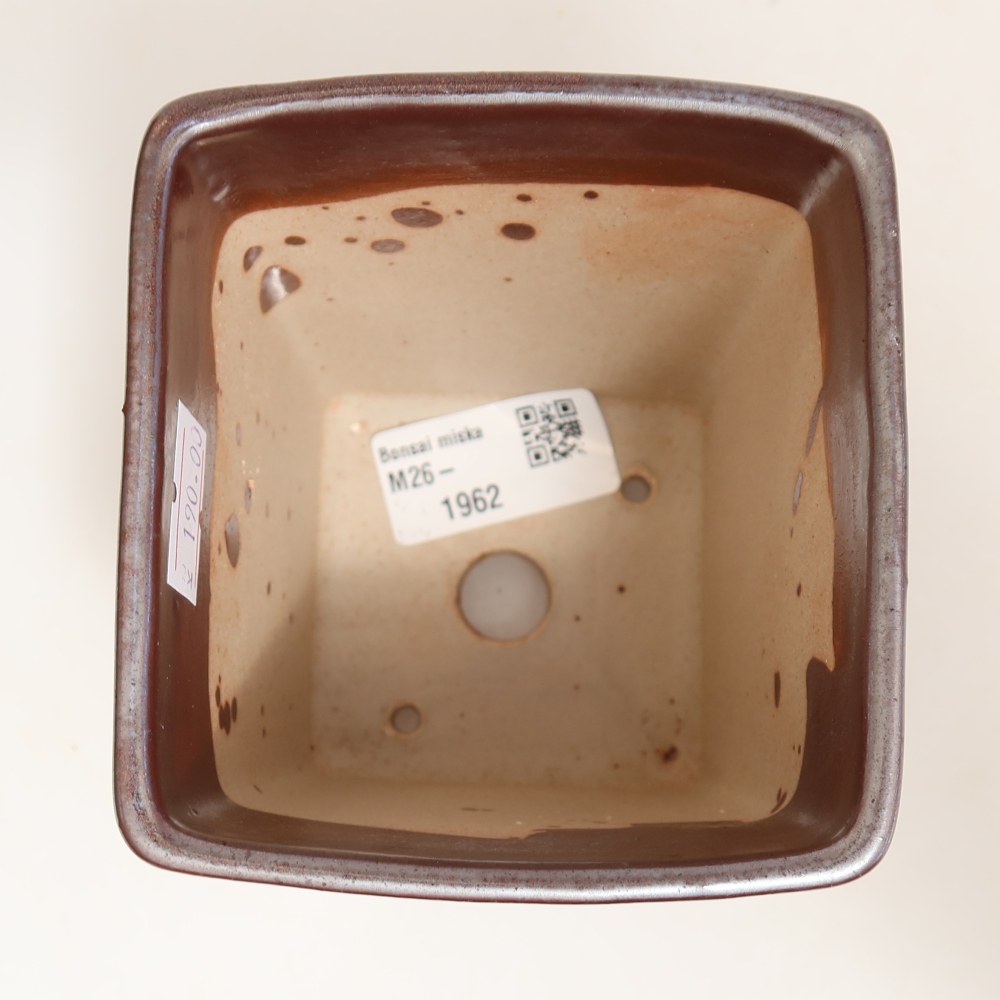 Vaso da bonsai in ceramica 9 x 9 x 11 cm, colore metallizzato