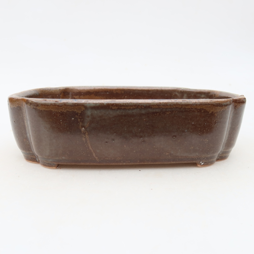 Vaso per bonsai in ceramica 16 x 11,5 x 4 cm, colore marrone