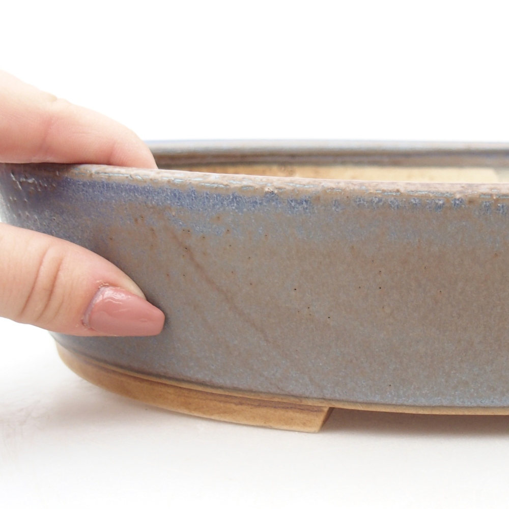 Ciotola bonsai in ceramica 31,5 x 27,5 x 6 cm, colore blu