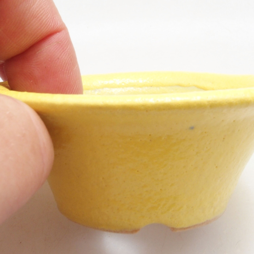 Ciotola bonsai in ceramica 7 x 7 x 2,5 cm, giallo