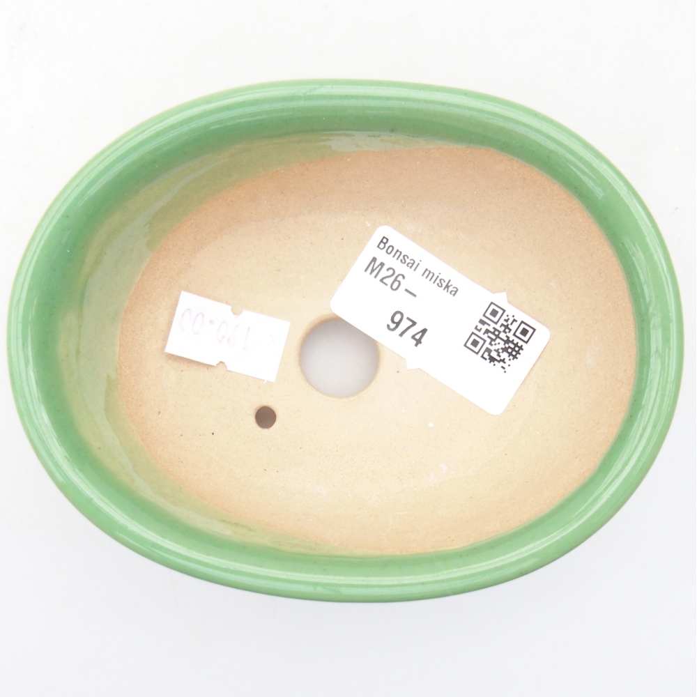 Ciotola per bonsai in ceramica 11 x 8,5 x 4 cm, verde