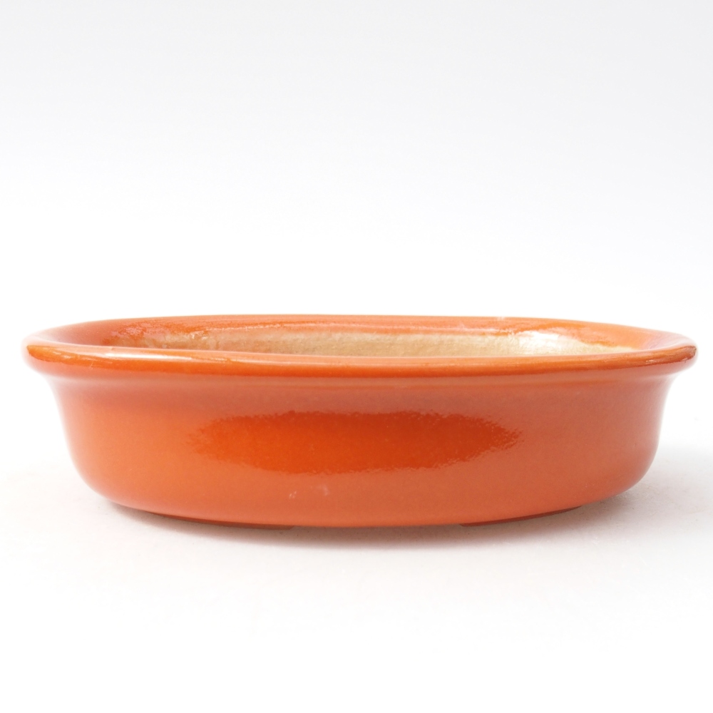 Ciotola per bonsai in ceramica 14,5 x 10,5 x 3,5 cm, arancione