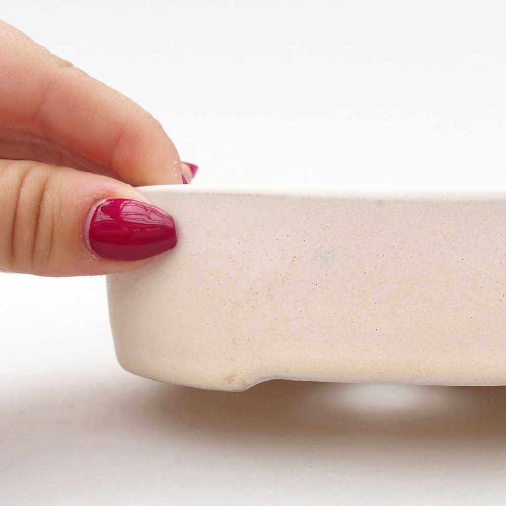 Ciotola per bonsai in ceramica 12,5 x 10 x 3,5 cm, colore beige