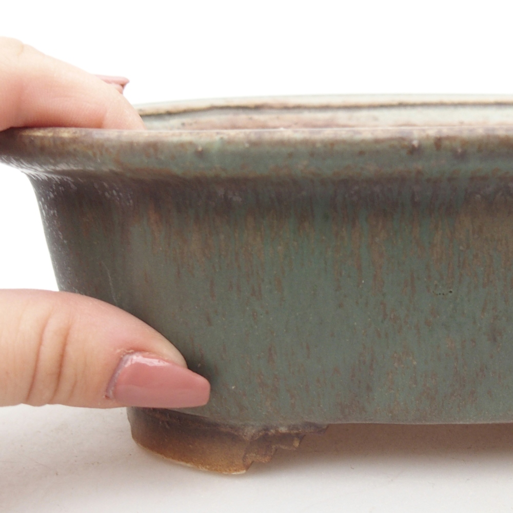 Ciotola per bonsai in ceramica 20 x 16,5 x 7 cm, verde