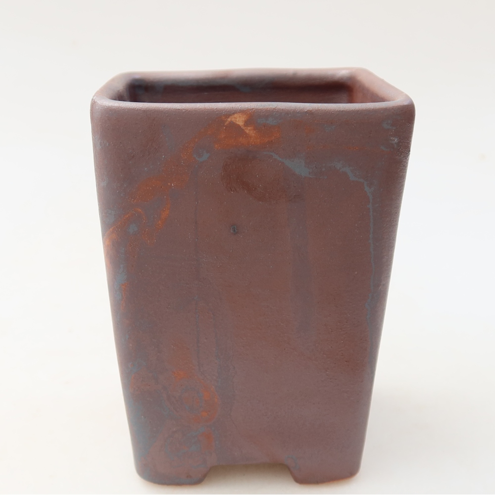 Vaso da bonsai in ceramica 7,5 x 7,5 x 10,5 cm, colore metallizzato