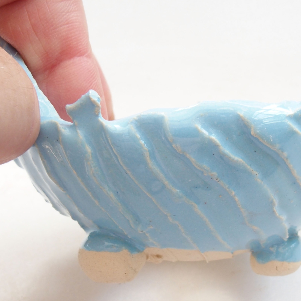 Conchiglia in ceramica 7,5 x 7,5x 5 cm , colore blu