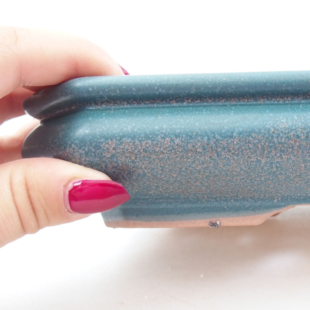 Ciotola bonsai in ceramica 18,5 x 13,5 x 4 cm, colore blu