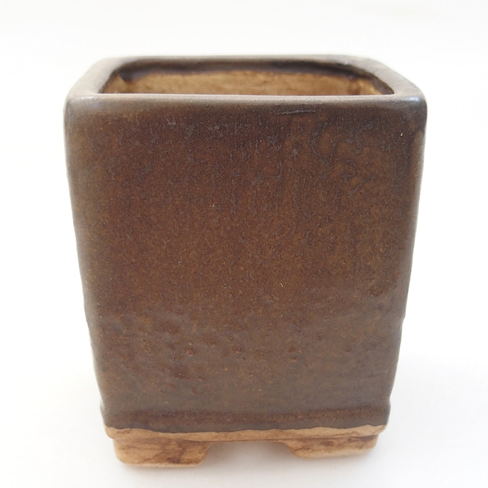 Ciotola per bonsai in ceramica 6,5 x 6,5 x 7 cm, marrone