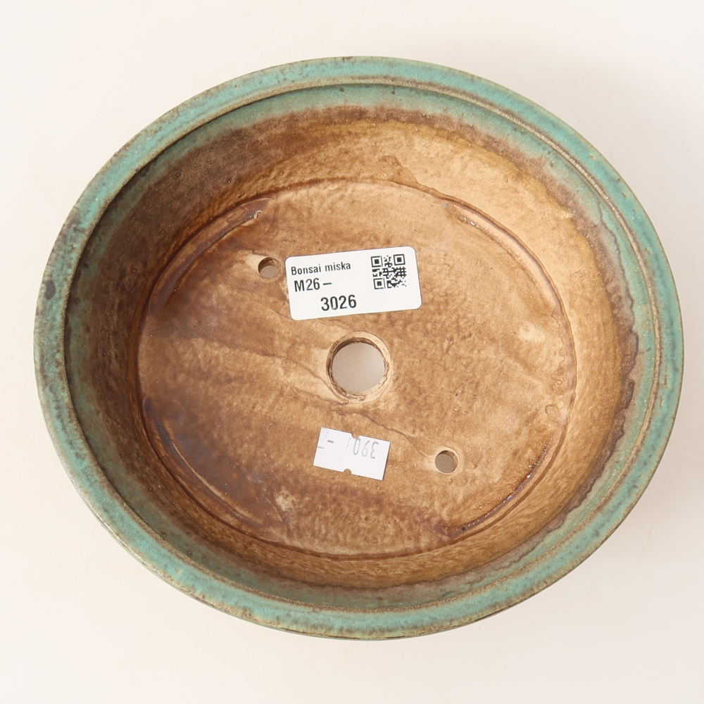 Vaso da bonsai in ceramica 17,5 x 16,5 x 4,5 cm, colore verde