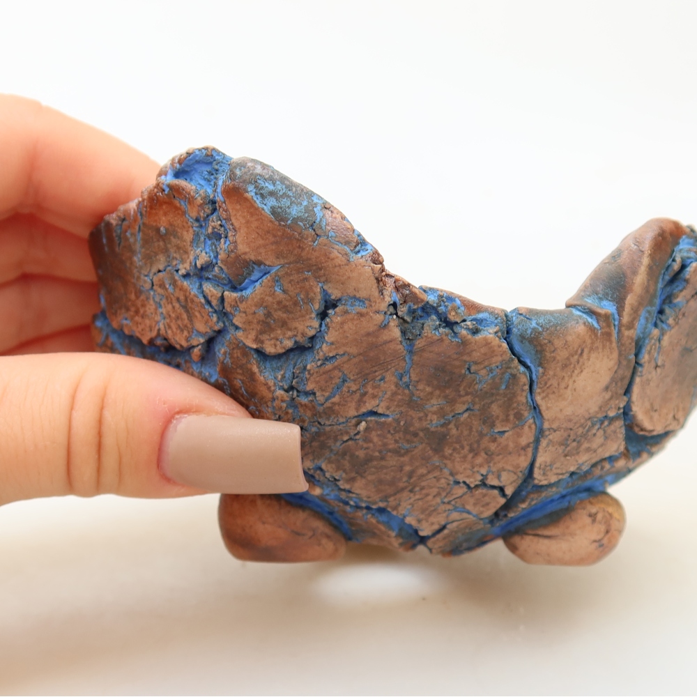 Guscio in ceramica 11 x 10,5 x 5,5 cm, colore blu