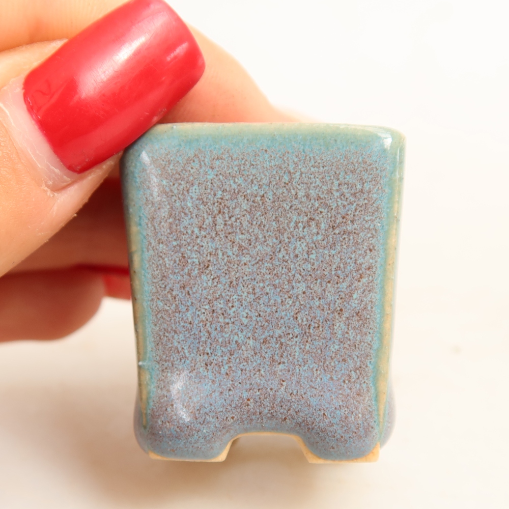 Vaso in ceramica per bonsai 3 x 3 x 3,5 cm, colore grigio