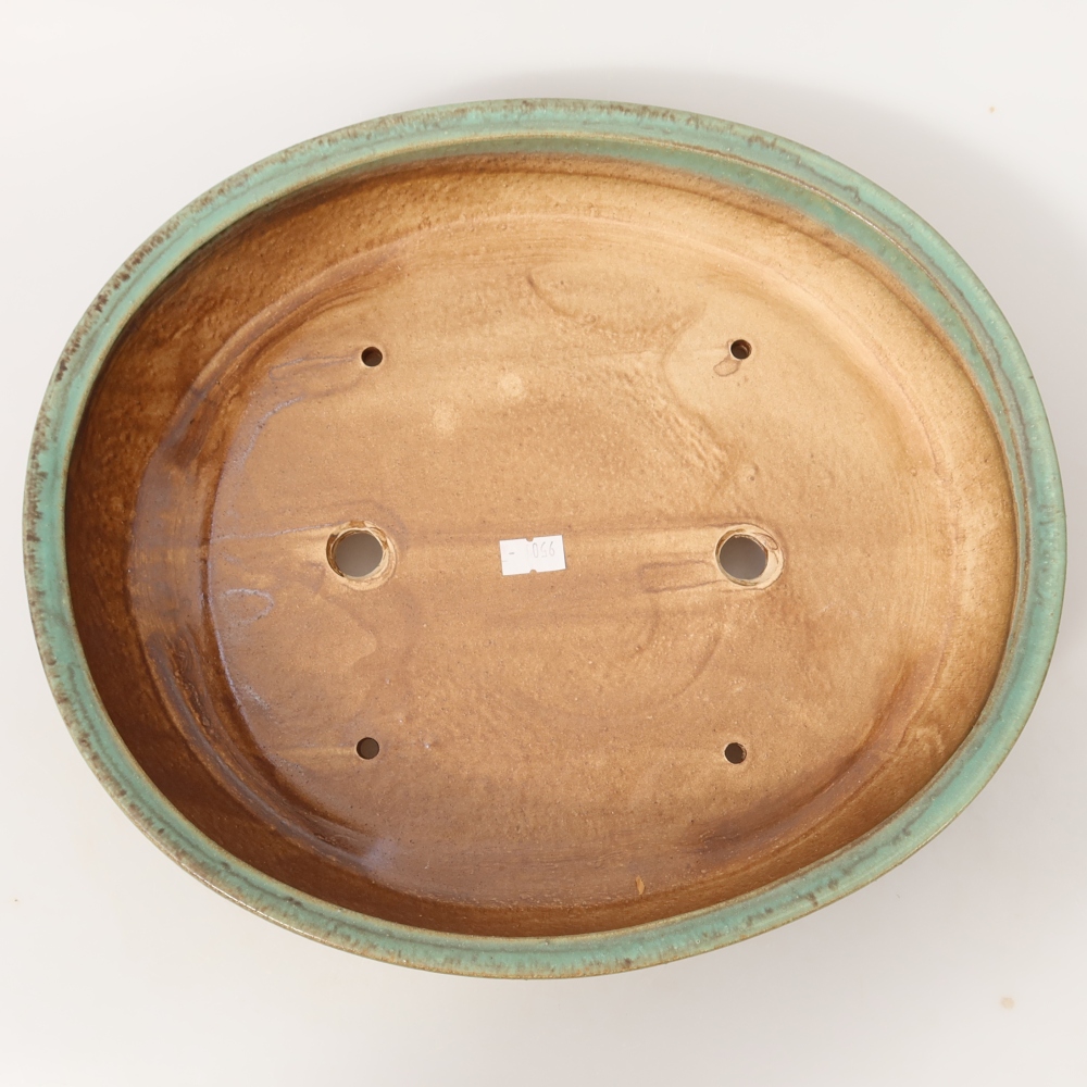 Ciotola per bonsai in ceramica 31,5 x 27,5 x 6 cm, verde
