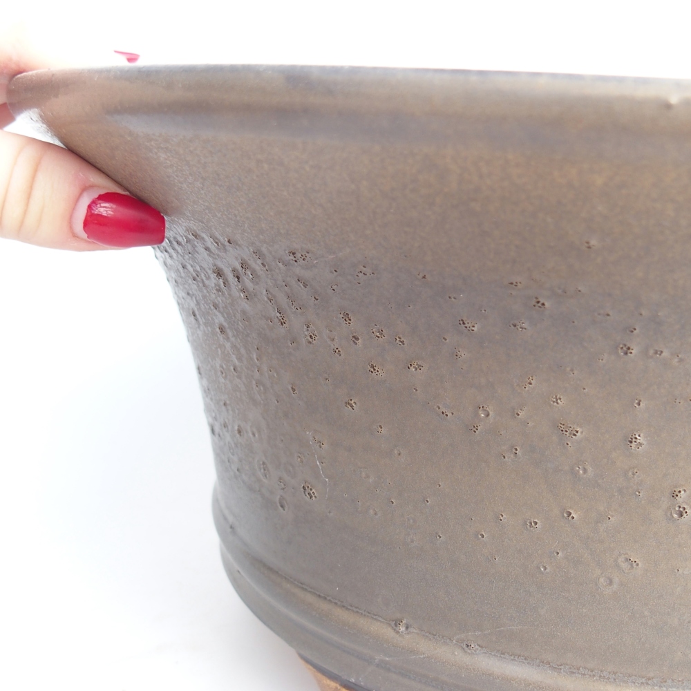 Ciotola per bonsai in ceramica 31,5 x 31,5 x 14 cm, marrone