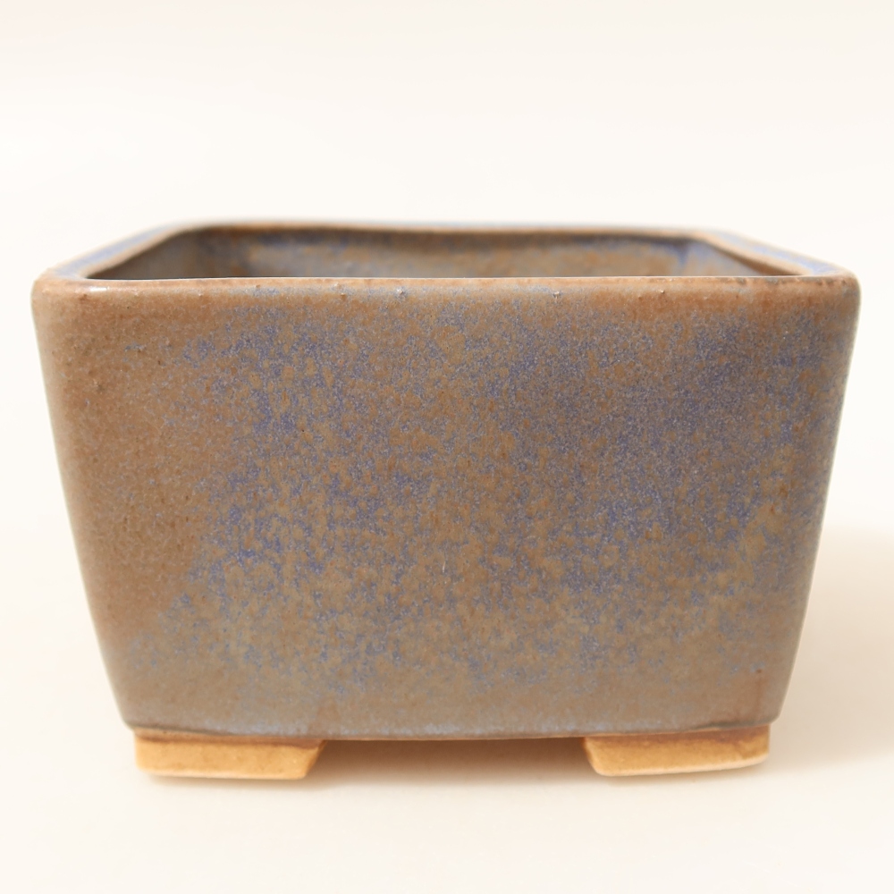 Vaso da bonsai in ceramica 10,5 x 10,5 x 7 cm, colore blu