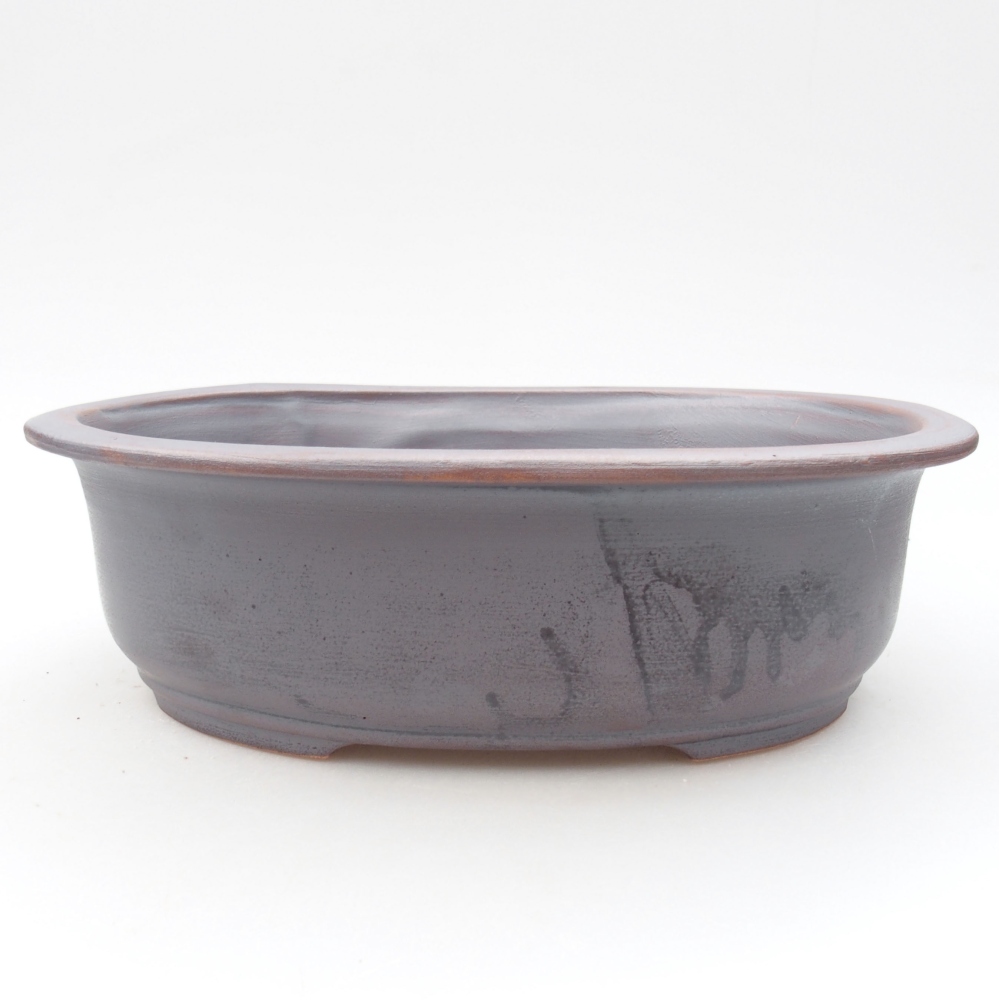 Ciotola bonsai in ceramica 23 x 19,5 x 7 cm, colore metallo