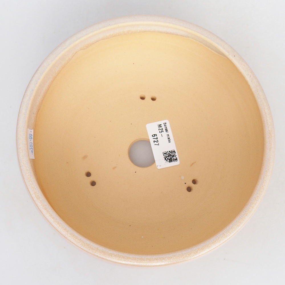 Ciotola per bonsai in ceramica 18,5 x 18,5 x 7,5 cm, colore beige