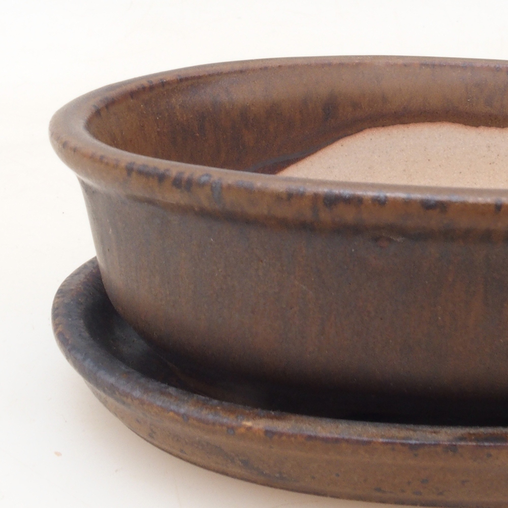 Ciotola bonsai + piattino H04 - marrone