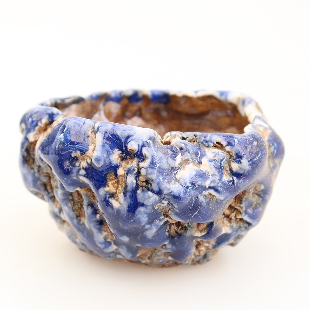 Conchiglia in ceramica  6 x 6 x 4,5 cm, colore blu