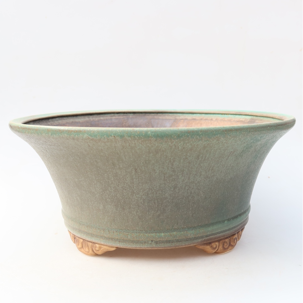 Vaso da bonsai in ceramica 29 x 29 x 12,5 cm, colore verde