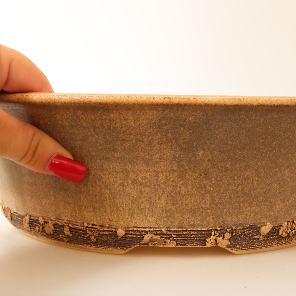 Vaso in ceramica per bonsai 33 x 33 x 9 cm, colore marrone - SOLO RITIRO IN NEGOZIO o spedizione su pallet
