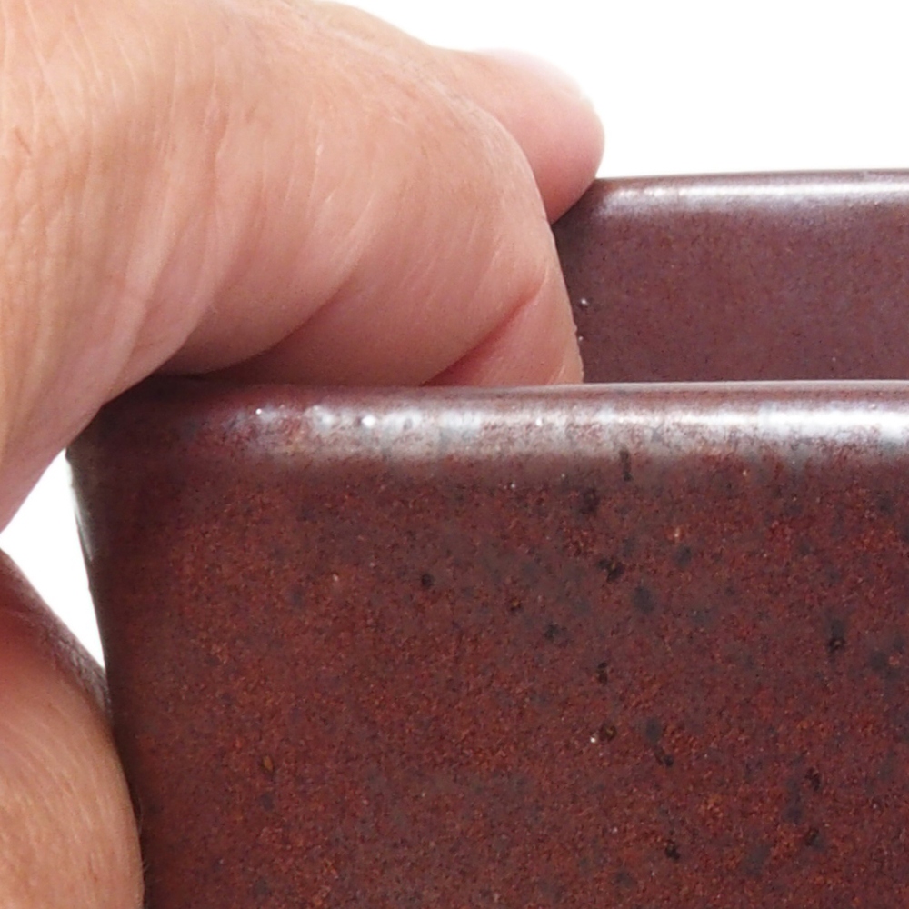 Ciotola per bonsai in ceramica 8,5 x 8,5 x 11 cm, marrone