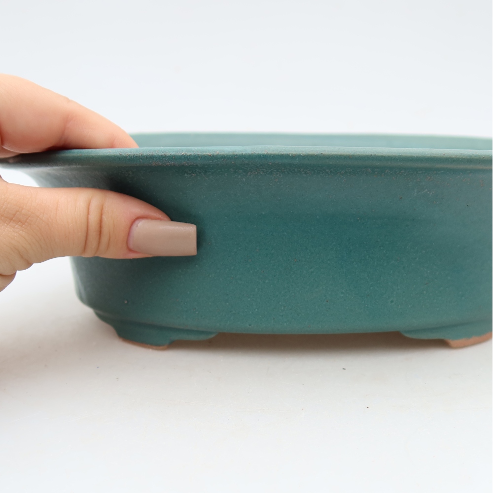 Vaso da bonsai in ceramica 22,5 x 17,5 x 6,5 cm, colore blu