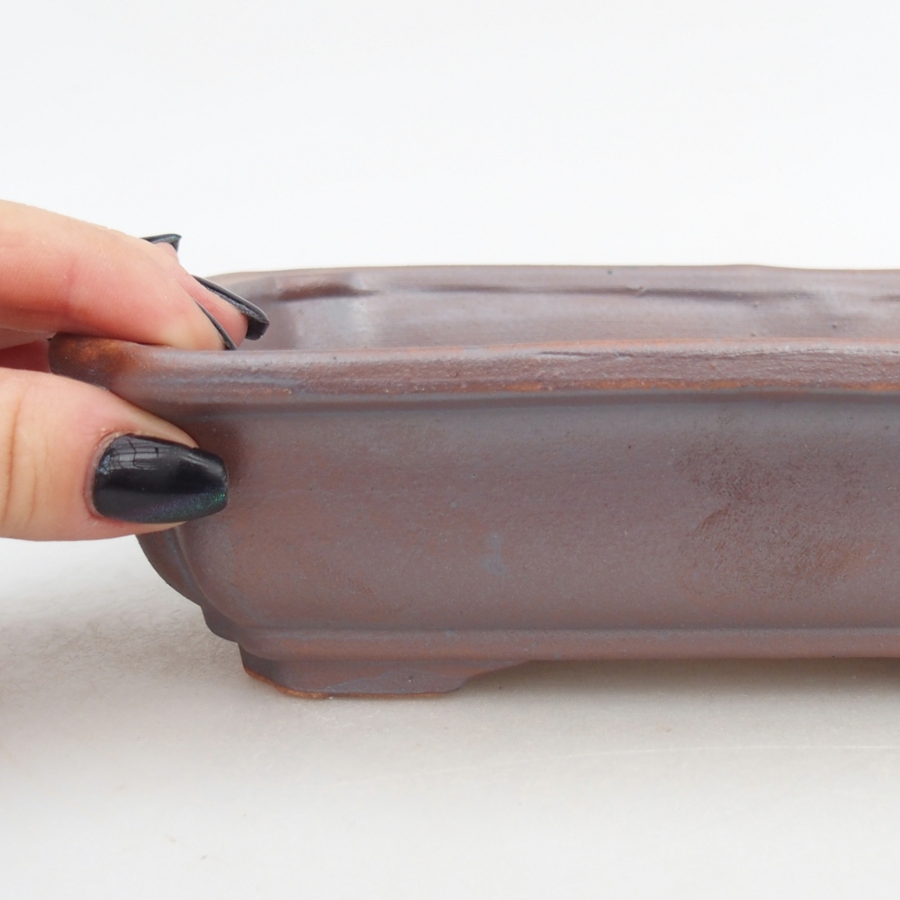 Ciotola bonsai in ceramica 18 x 13,5 x 5 cm, colore metallo