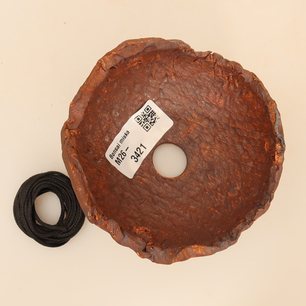 Contenitore in ceramica per Kokedama 10 x 10 x 6,5 cm, colore marrone