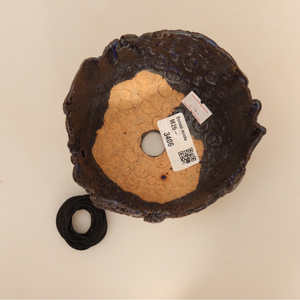 Contenitore in ceramica per Kokedama 12 x 11 x 7,5 cm, colore blu