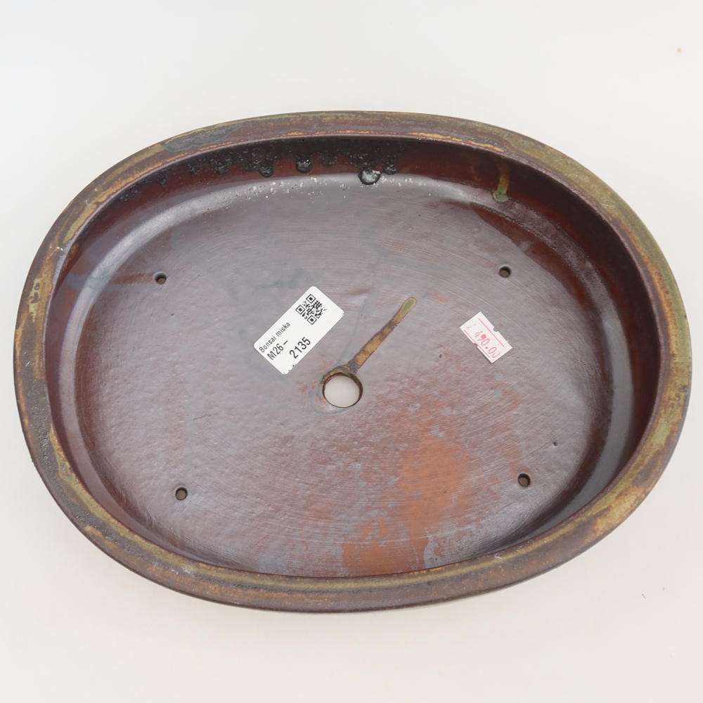 Ciotola per bonsai in ceramica 27 x 21 x 5,5 cm, marrone