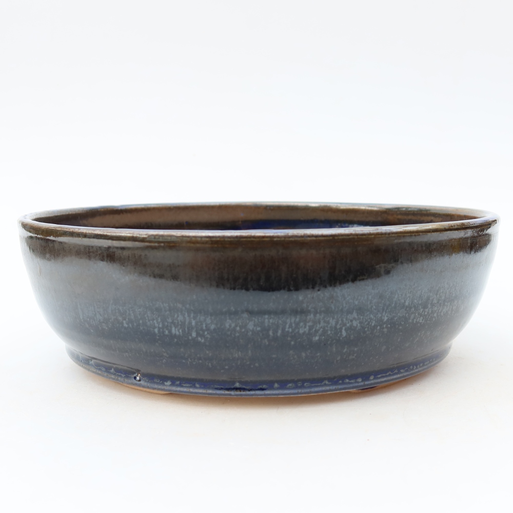 Vaso per bonsai in ceramica 21 x 21 x 6 cm, colore blu