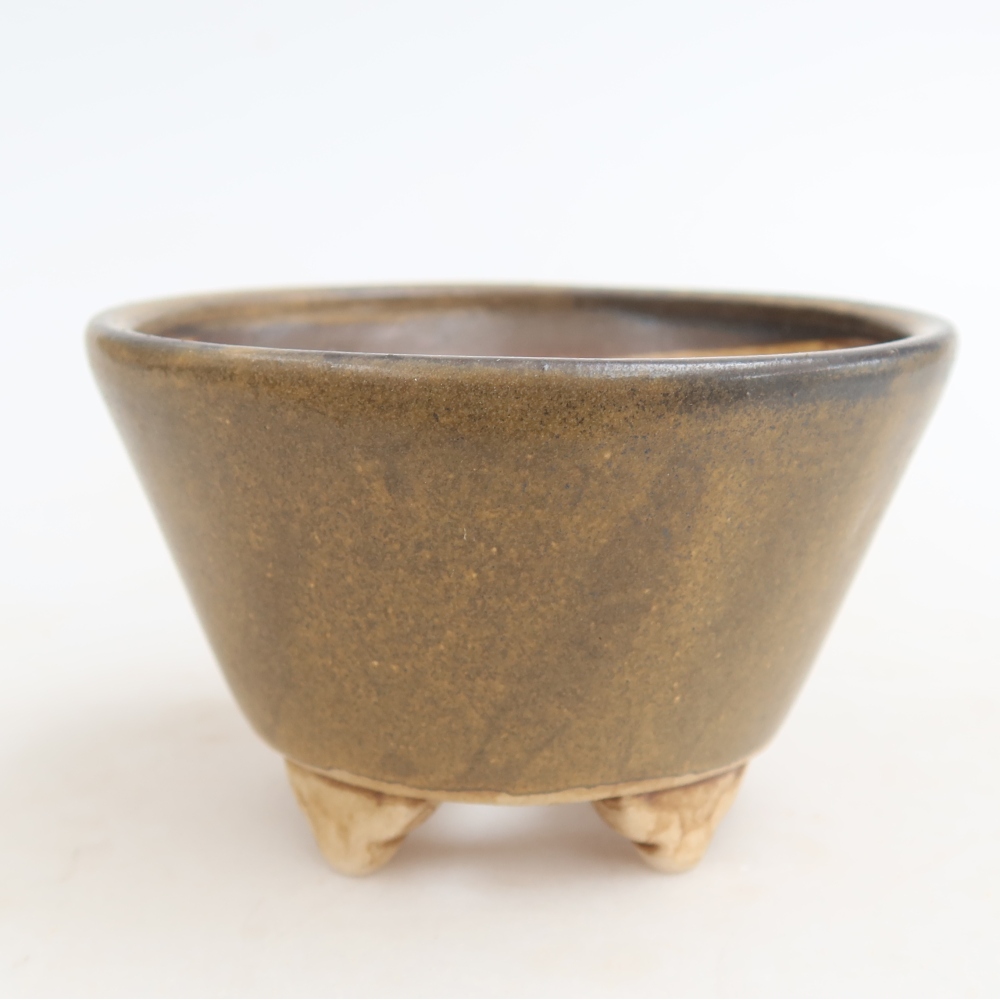 Vaso da bonsai in ceramica 8,5 x 8,5 x 5 cm, colore marrone