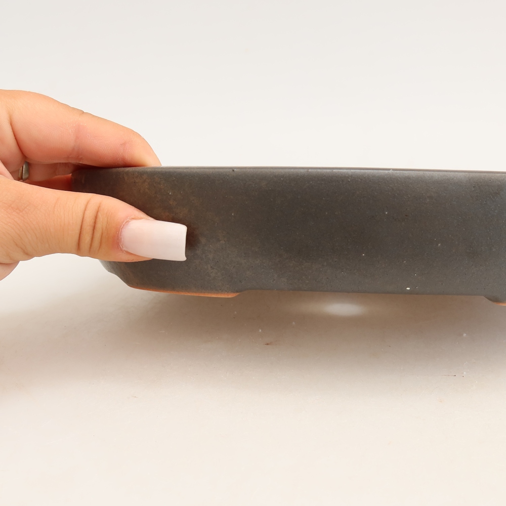 Vaso da bonsai in ceramica 22 x 17 x 4 cm, colore grigio