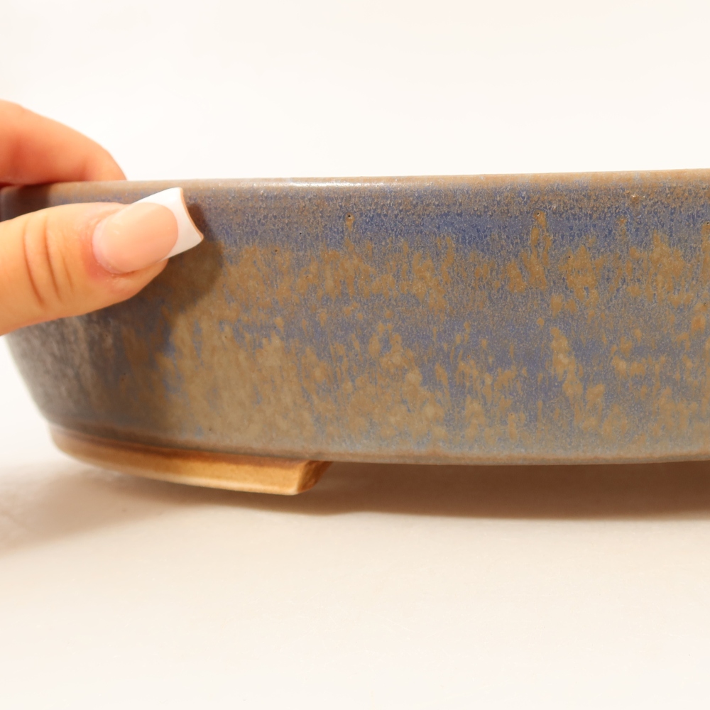 Ciotola bonsai in ceramica 31,5 x 27,5 x 6 cm, colore blu