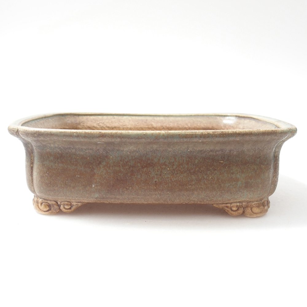 Ciotola per bonsai in ceramica 19,5 x 16,5 x 6 cm, verde