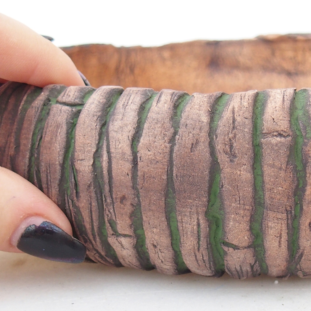 Ciotola per bonsai in ceramica 20 x 20 x 5 cm, verde