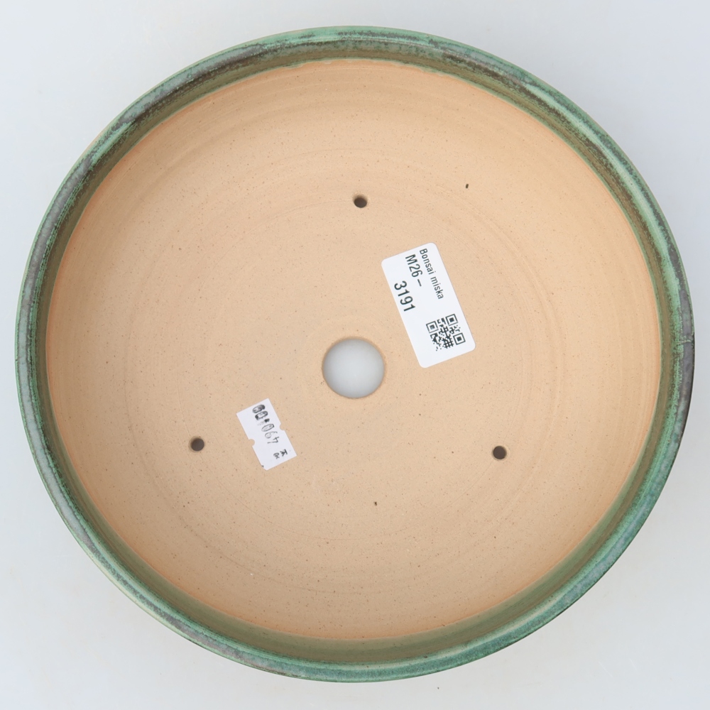 Vaso da bonsai in ceramica 19,5 x 19,5 x 5,5 cm, colore verde