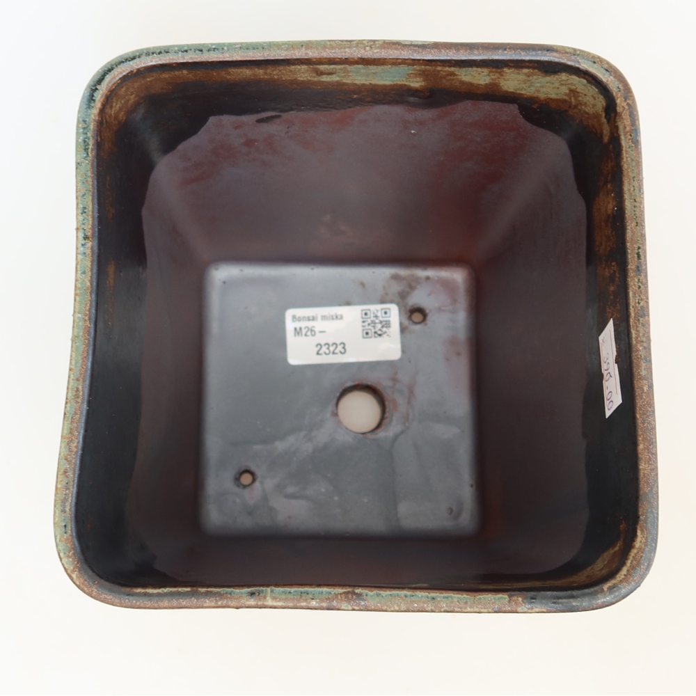 Ciotola per bonsai in ceramica 14 x 14 x 15 cm, marrone