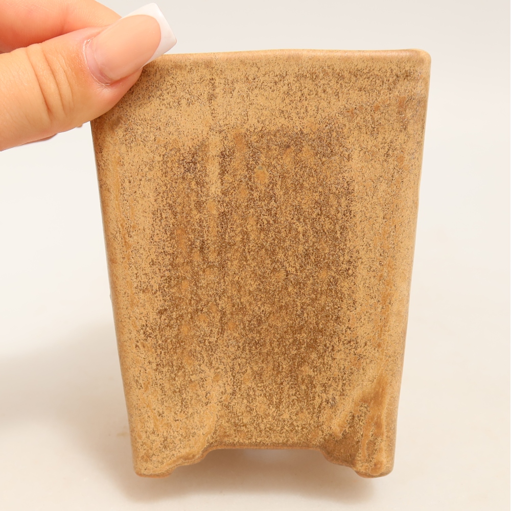 Vaso da bonsai in ceramica 9 x 9 x 11 cm, colore beige