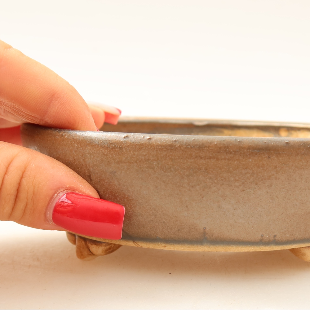 Ciotola per bonsai in ceramica 12 x 10,5 x 4 cm, marrone