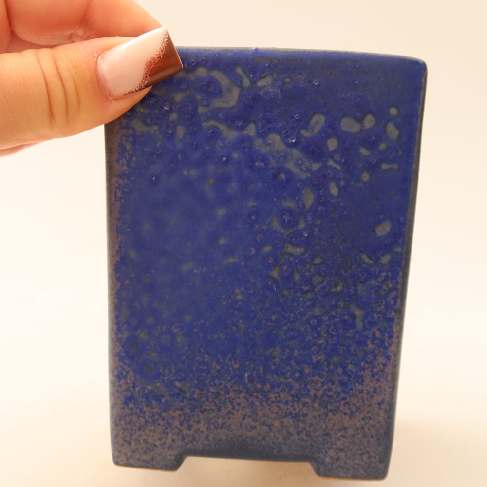 Vaso da bonsai in ceramica 7,5 x 7,5 x 10 cm, colore blu