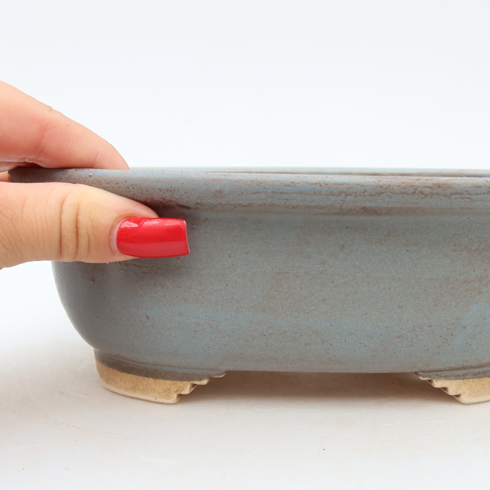 Vaso da bonsai in ceramica 20 x 16,5 x 7 cm, colore blu